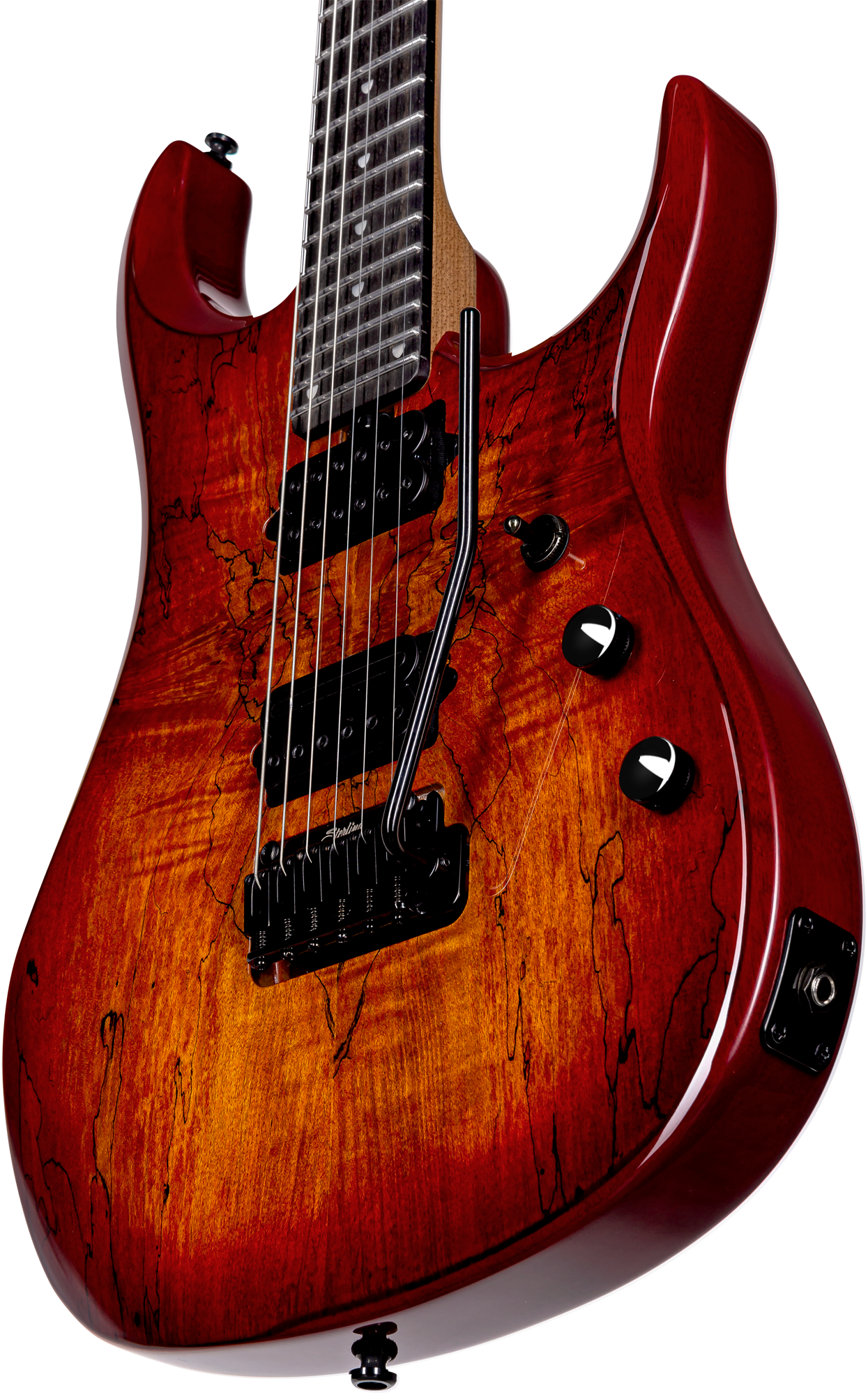 STERLING E-Gitarre, JP150, DiMarzio, Blood Orange Burst, Tasche, SLJP150DSMBOB