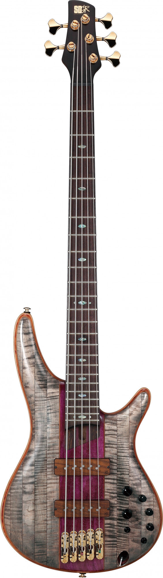 SR5CMDX-BIL IBANEZ SR 5-Str Black Ice Low Gloss Gold-Hardware, Incl. Gig bag