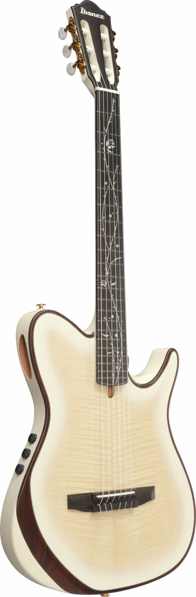 IBANEZ electro-acoustic concert ukulele made of Macassar ebony with cutaway dark brown open pore, UEW13M