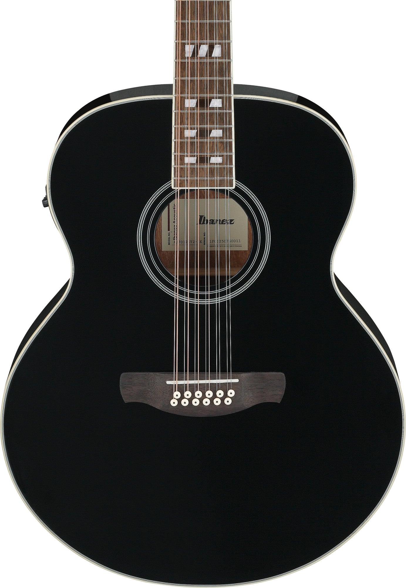AJ7012M1E-BK IBANEZ Artwood AJ Akustikgitarre 12-String - Black High Gloss