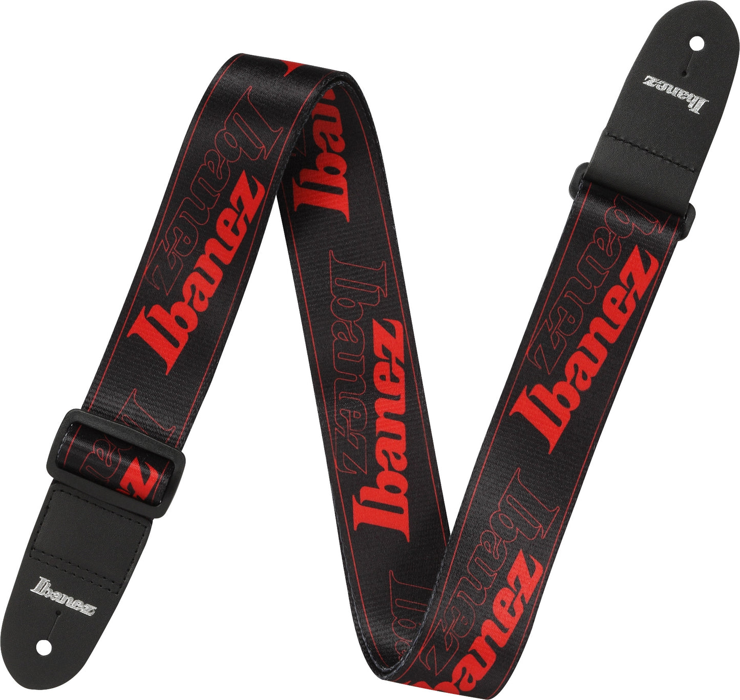 GSD50-RD IBANEZ Design Strap - Black/Red Logos