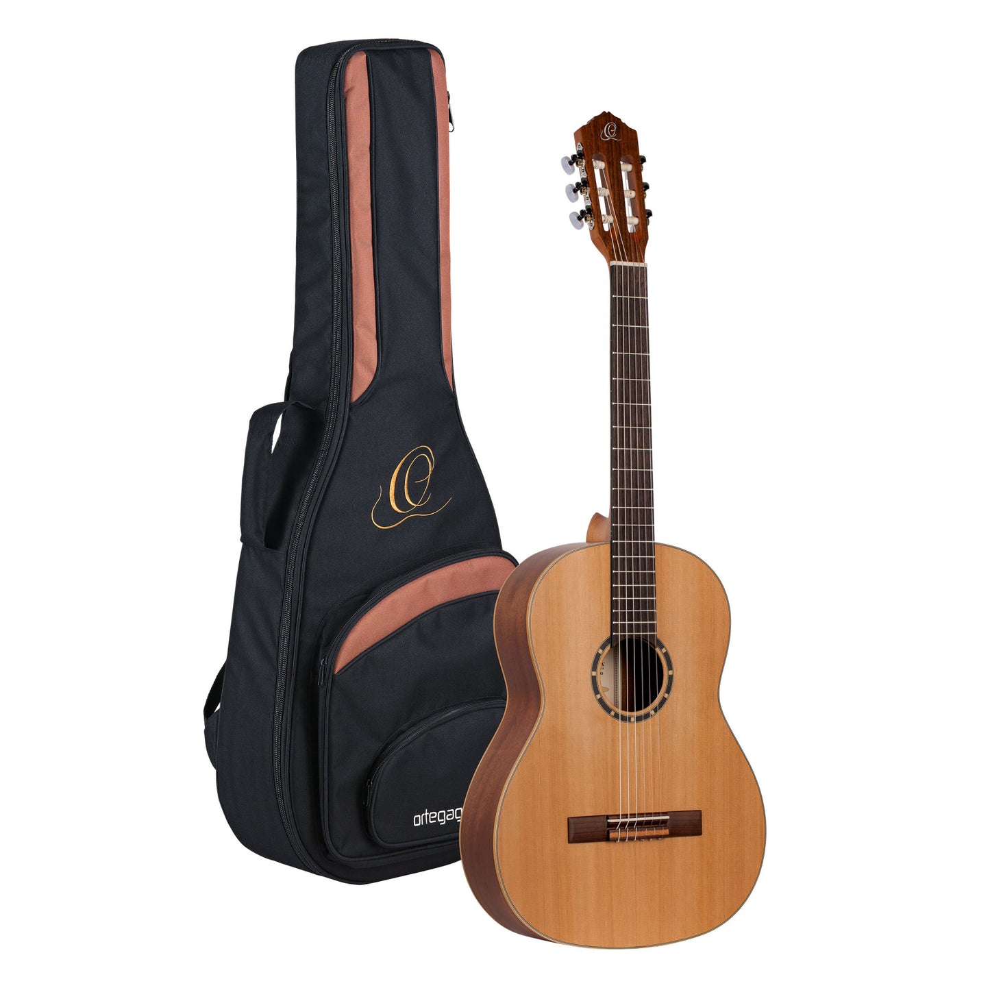 ORTEGA Family Series 4/4 Slim Neck Konzertgitarre 6 String - Zeder / Mahagoni Natur + Bag, R122SN