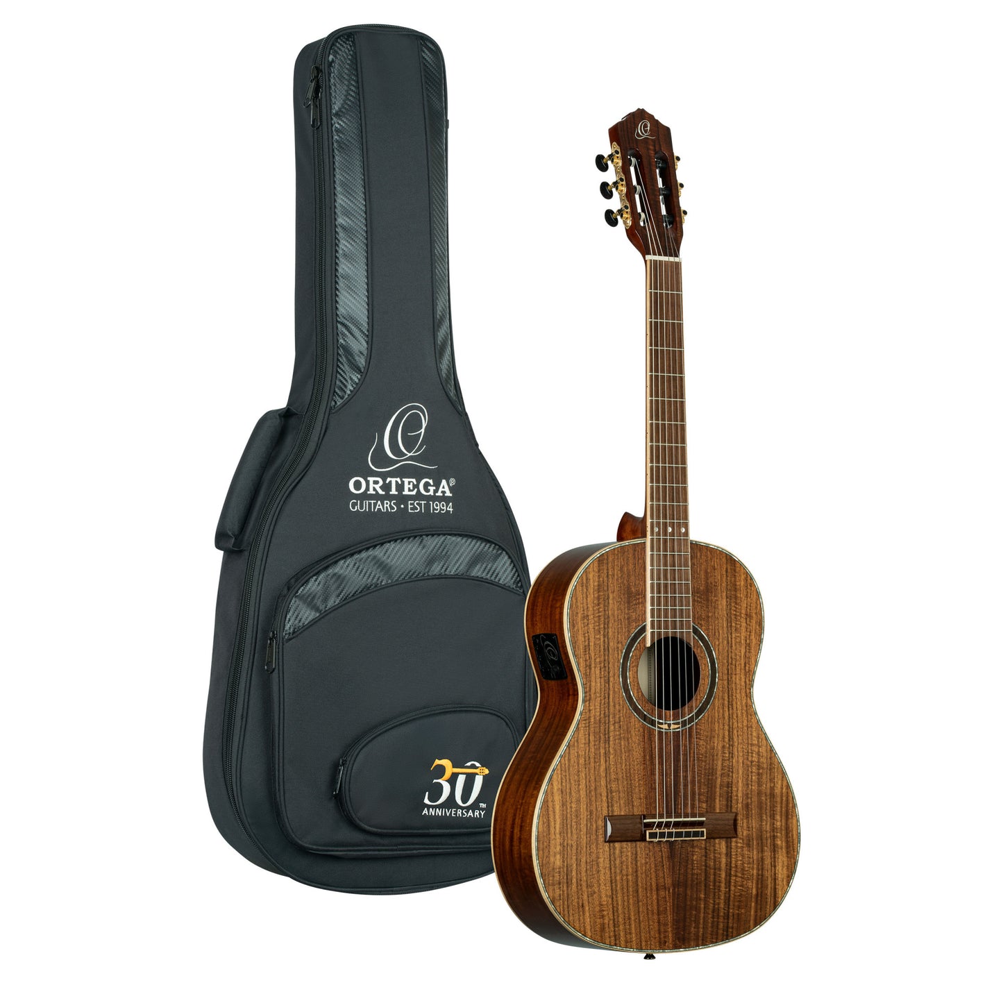 ORTEGA 30th Anniversary Series 4/4 Nylon String Guitar 6 String + Bag, RCE30TH-ACA