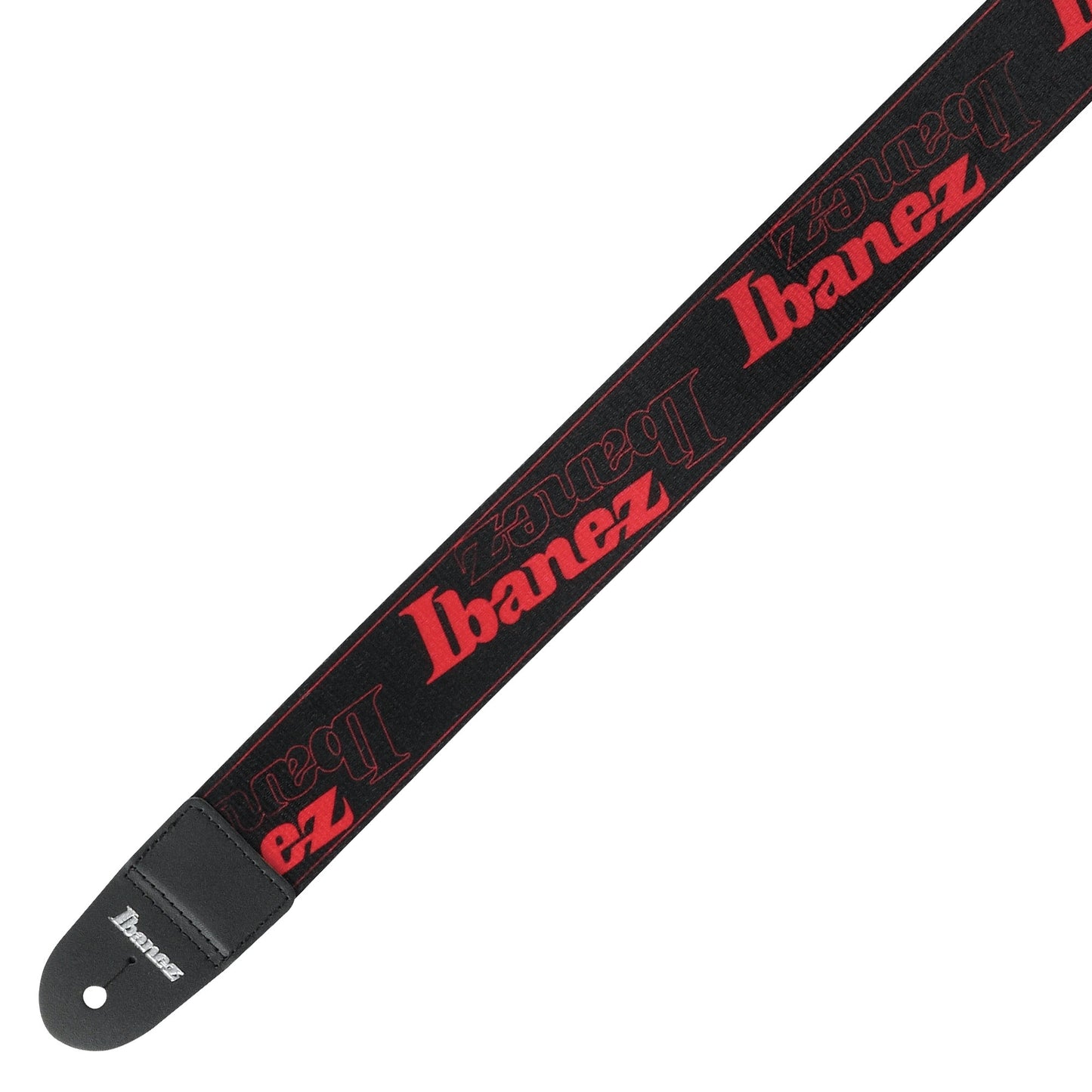 GSD50-RD IBANEZ Design Strap - Black/Red Logos