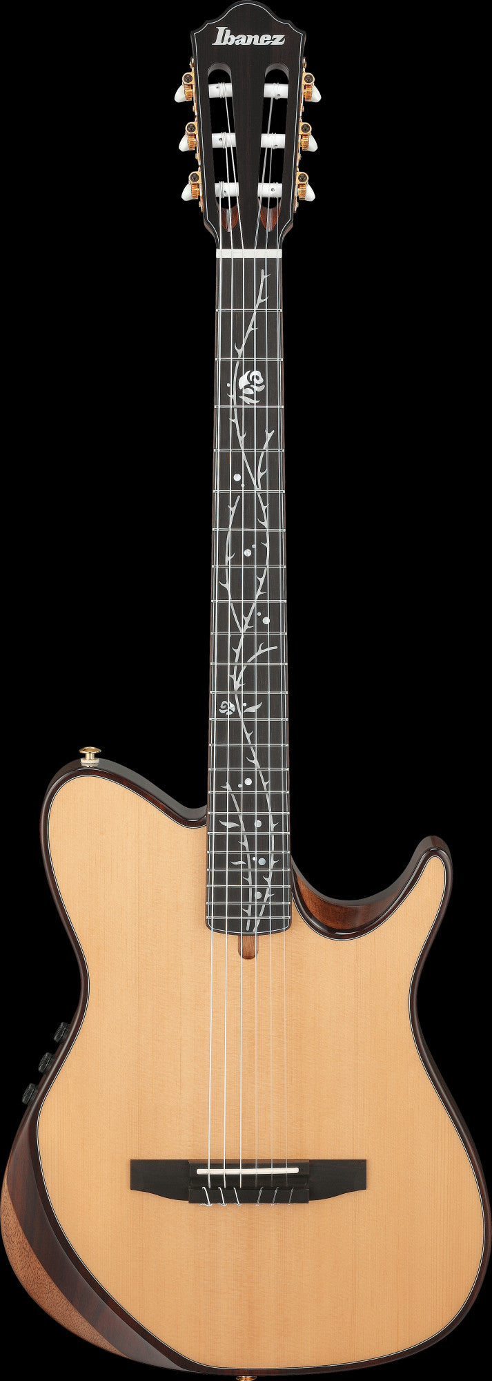 IBANEZ electro-acoustic concert ukulele made of Macassar ebony with cutaway dark brown open pore, UEW13M