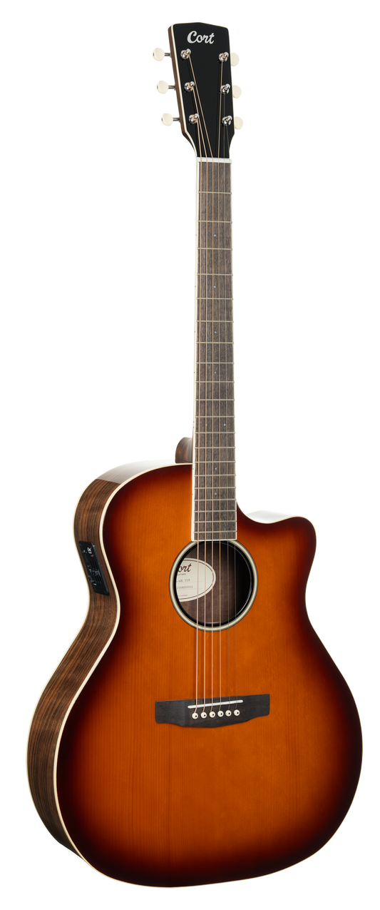 CORT Westerngitarre, EXOTIC GA WALNUT, Sunburst, Preamp, COEXGAWASS
