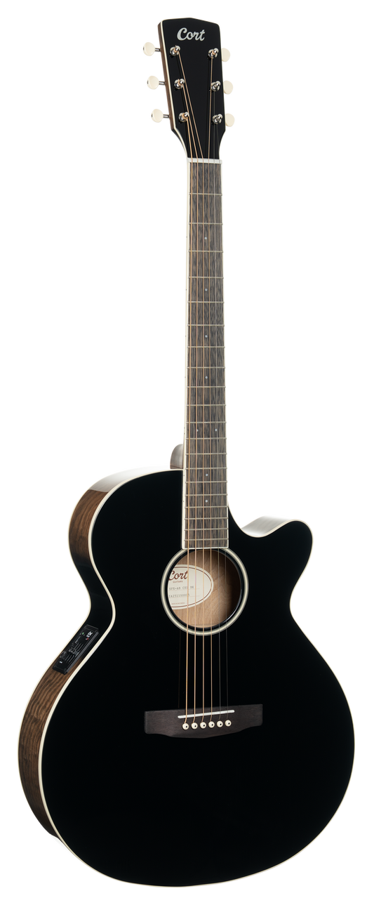 CORT Westerngitarre, EXOTIC SFX ASH, Schwarz, Preamp, COEXSFXASHBK
