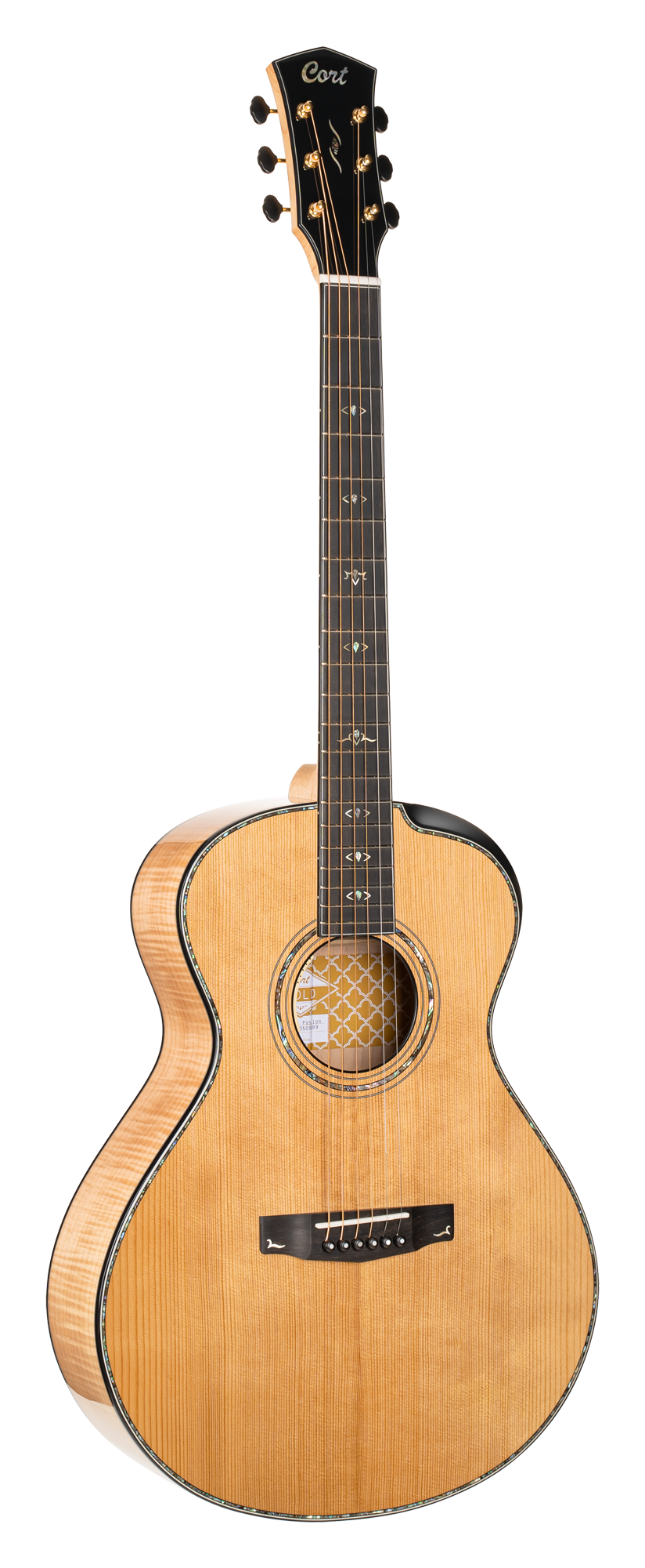 CORT Westerngitarre, GOLD PASSION, Natur, Preamp, Koffer