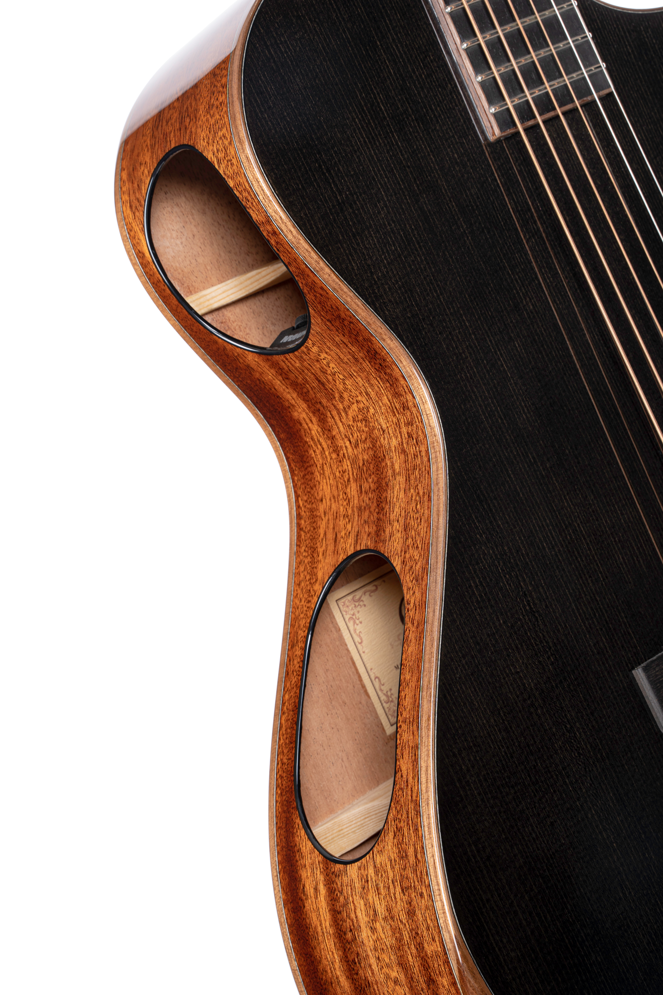 CORT Westerngitarre, Modern Black, Trans Black Gloss, Preamp, Koffer