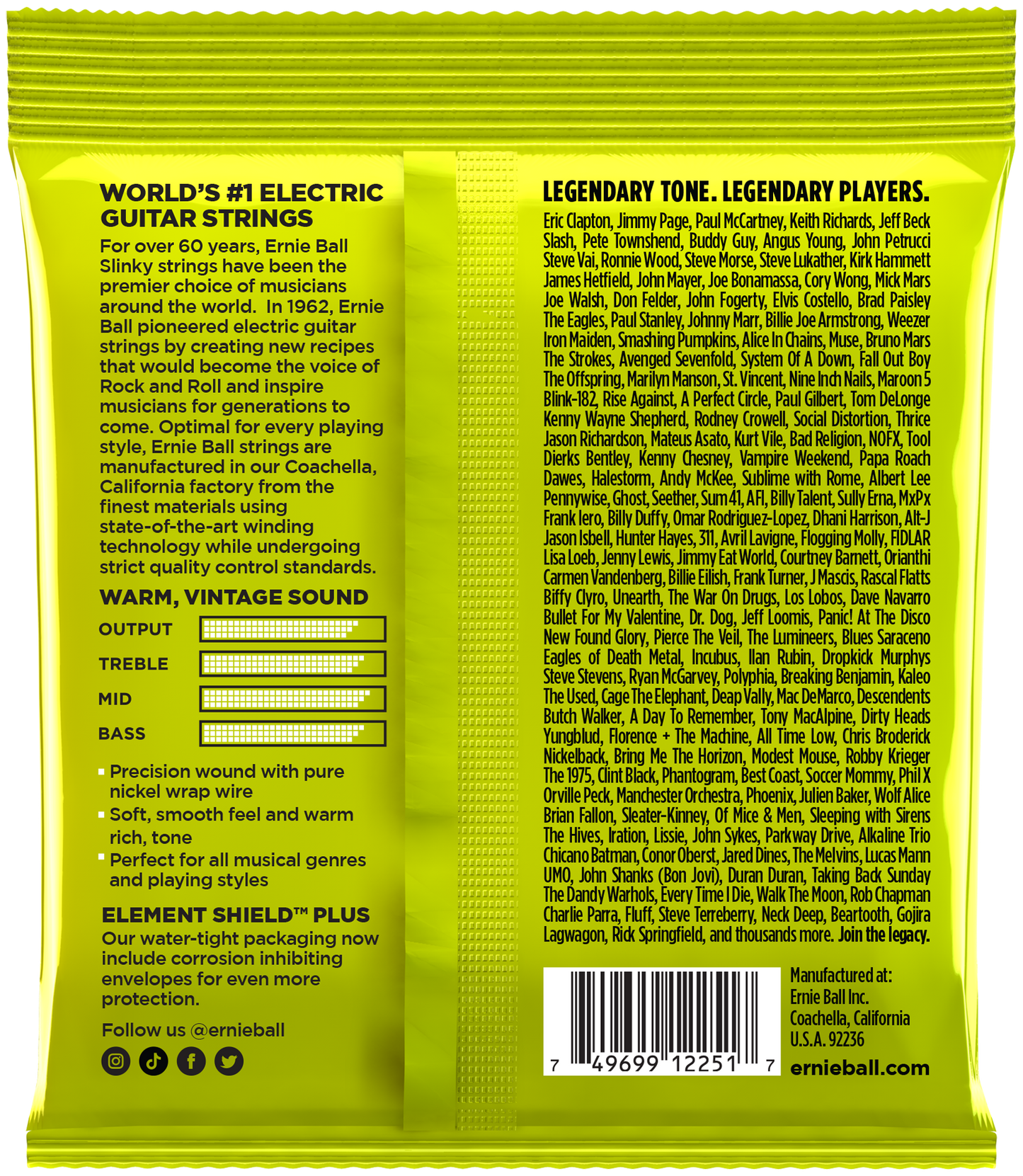 ERNIE BALL string set, Slinky Nickel, Beefy 11-54