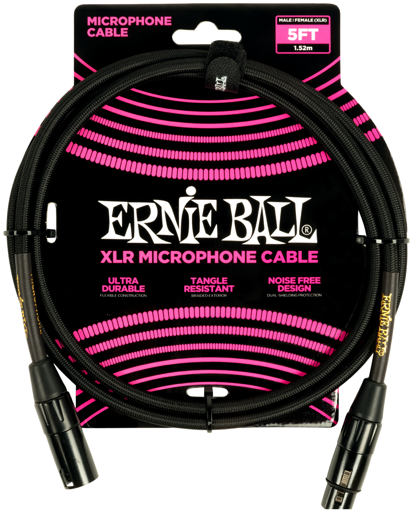 ERNIE BALL Mikrofonkabel, Gewebe, XLR/XLR, schwarz, 1,52 m