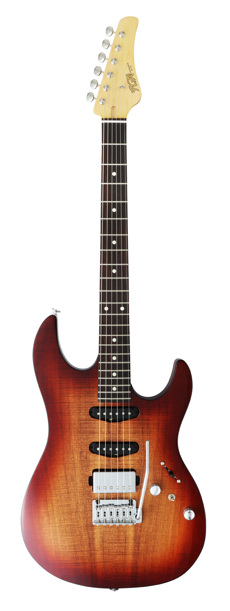 FGN E-Gitarre, J-Standard Odyssey DU, Koa Natural Burst, Tasche, FGJOSDUEW2RKNB