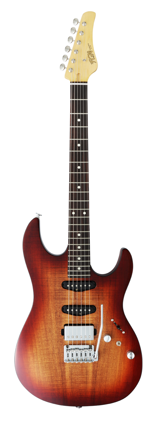 FGN E-Gitarre, J-Standard Odyssey DU, Koa Natural Burst, Tasche, FGJOSDUEW2RKNB