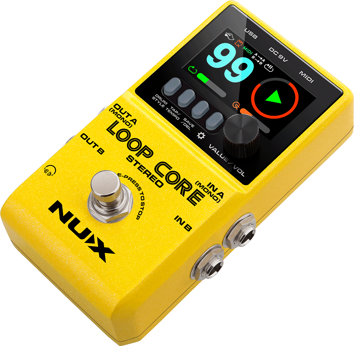 NUX - MNU LOOPCORE-STEREO Looper-Pedal mit 50 Drum-Patterns