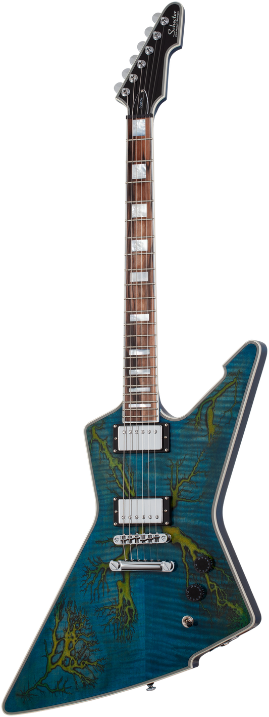 SCHECTER E-Gitarre, E-1 Electro Resin, Transparent Blue, SC603