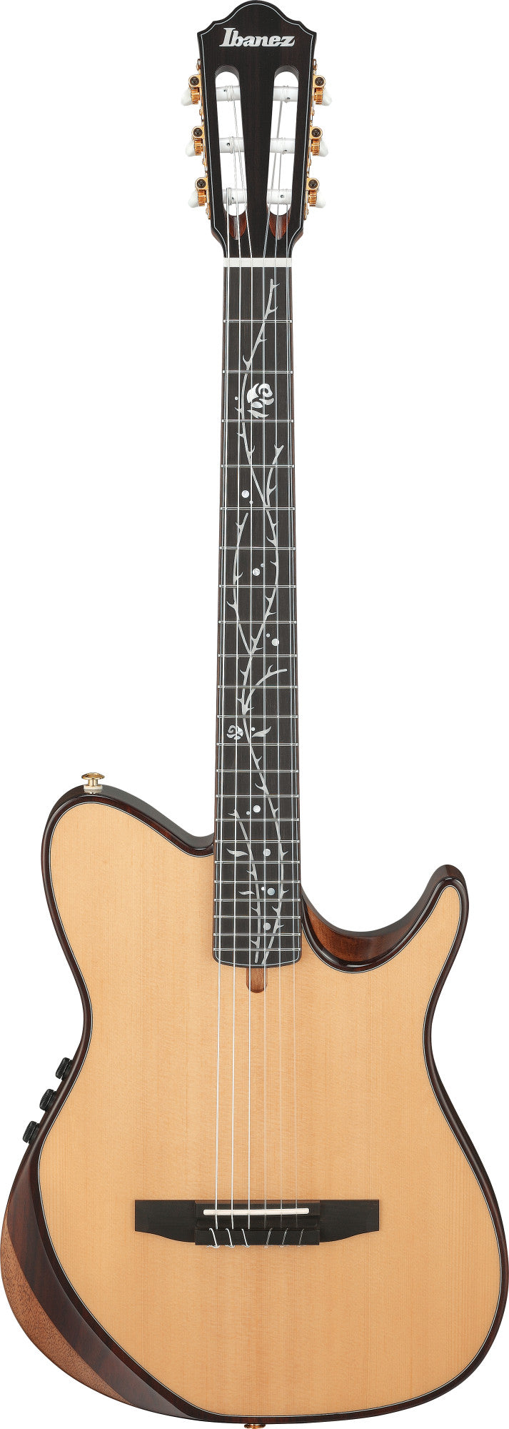 IBANEZ electro-acoustic concert ukulele made of Macassar ebony with cutaway dark brown open pore, UEW13M