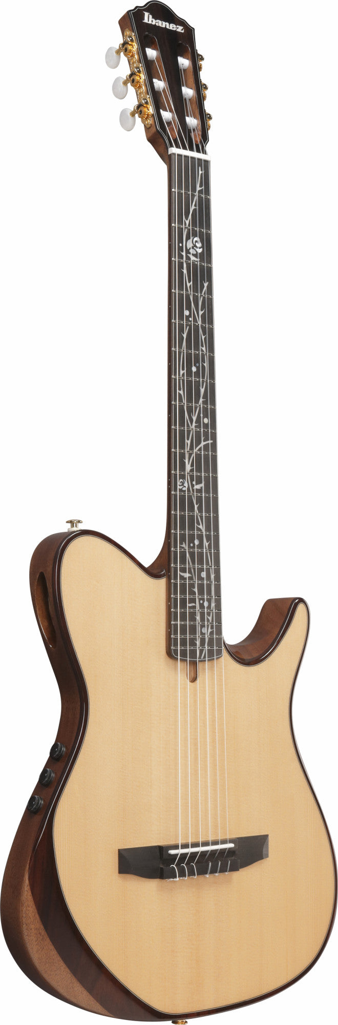 IBANEZ electro-acoustic concert ukulele made of Macassar ebony with cutaway dark brown open pore, UEW13M