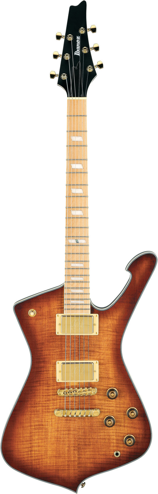 IC420MFM-CML IBANEZ Iceman E-Gitarre 6-String - Caramel Burst Low Gloss + Gigbag