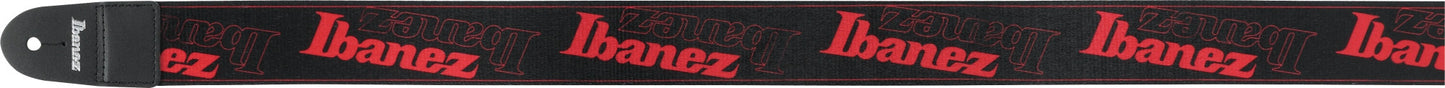 GSD50-RD IBANEZ Design Strap - Black/Red Logos