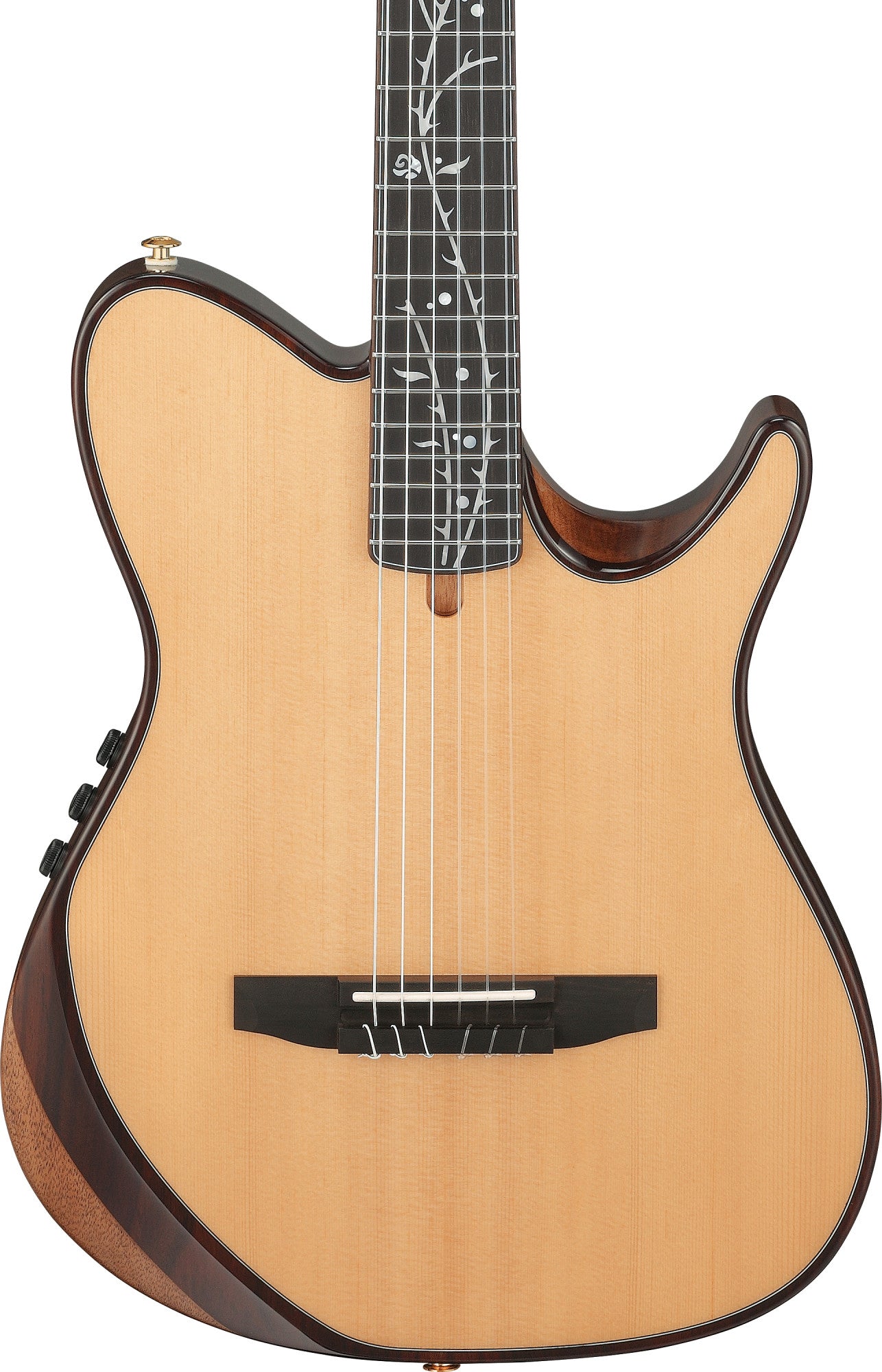 IBANEZ electro-acoustic concert ukulele made of Macassar ebony with cutaway dark brown open pore, UEW13M